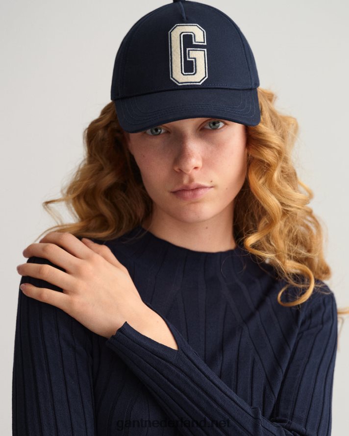 GANT vrouwen avond blauw geribbelde gebreide top R48460697