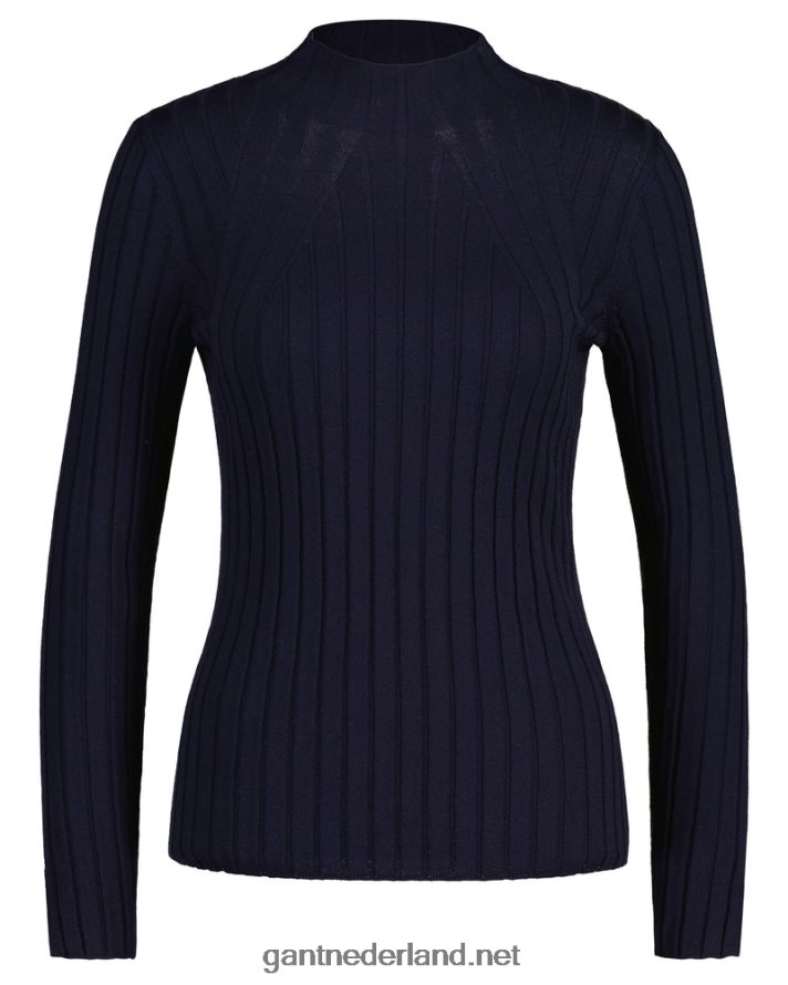 GANT vrouwen avond blauw geribbelde gebreide top R48460697