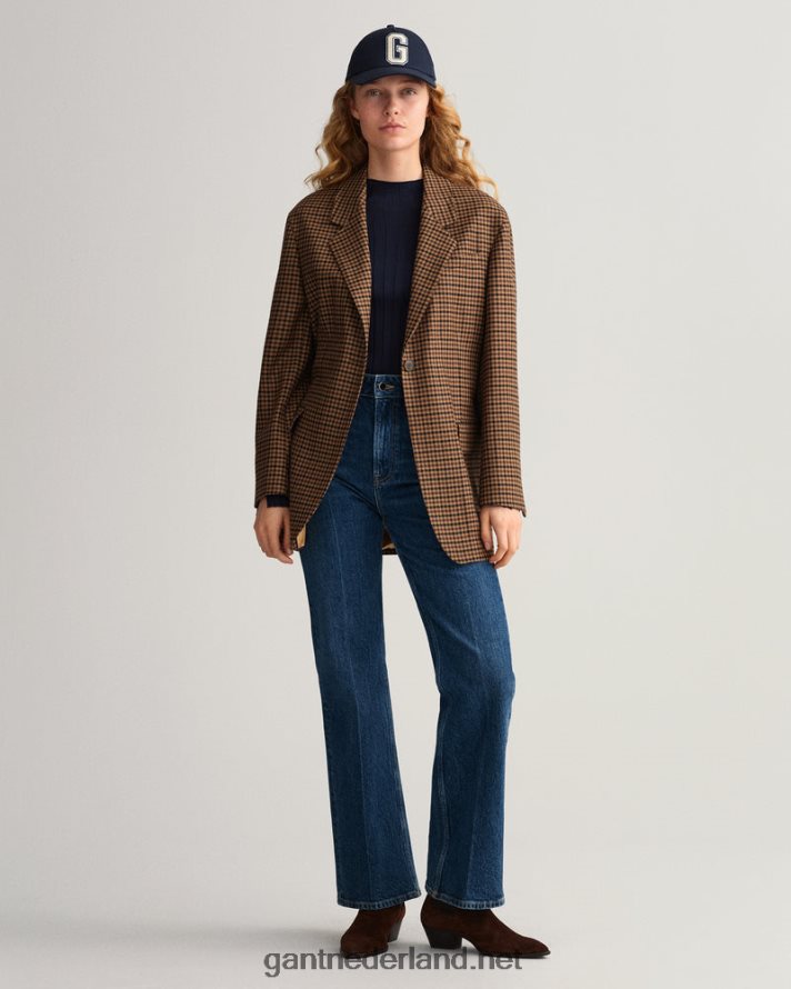 GANT vrouwen avond blauw geribbelde gebreide top R48460697