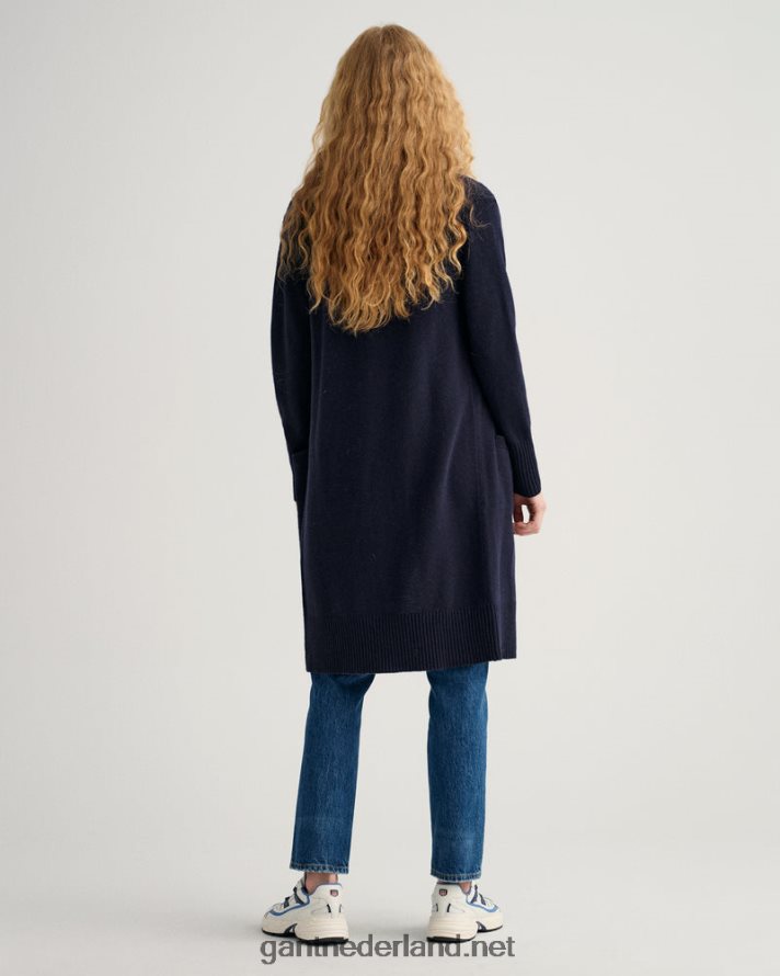 GANT vrouwen avond blauw lang wollen vest R48460688