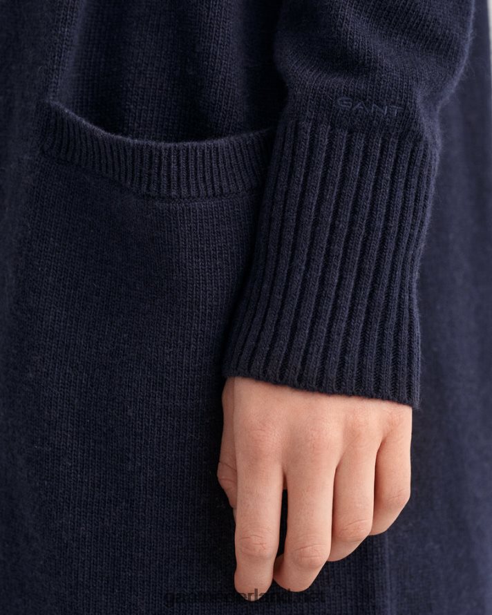 GANT vrouwen avond blauw lang wollen vest R48460688