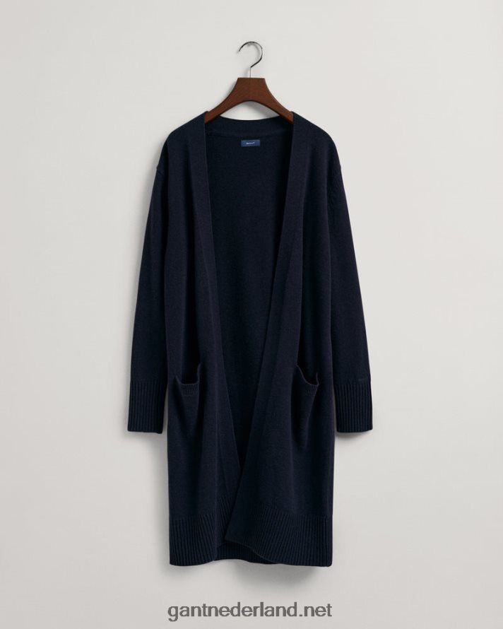 GANT vrouwen avond blauw lang wollen vest R48460688