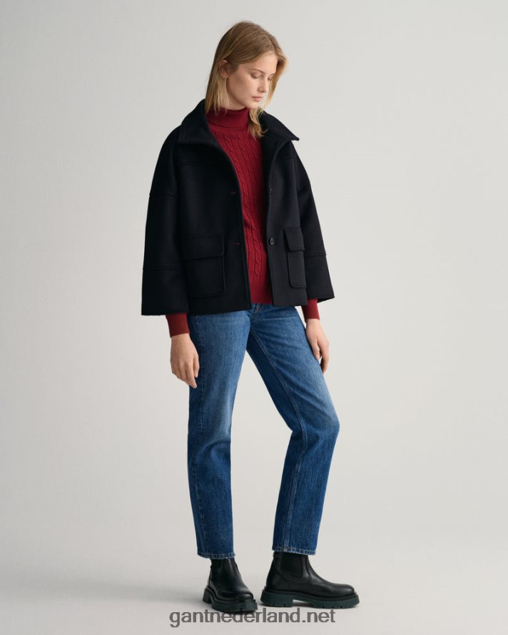 GANT vrouwen cabernet rood coltrui van stretchkatoen met kabel R48460708