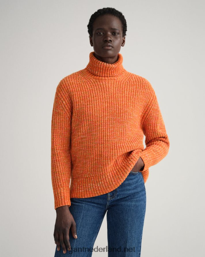 GANT vrouwen gouden sinaasappel veelkleurige coltrui R48460654