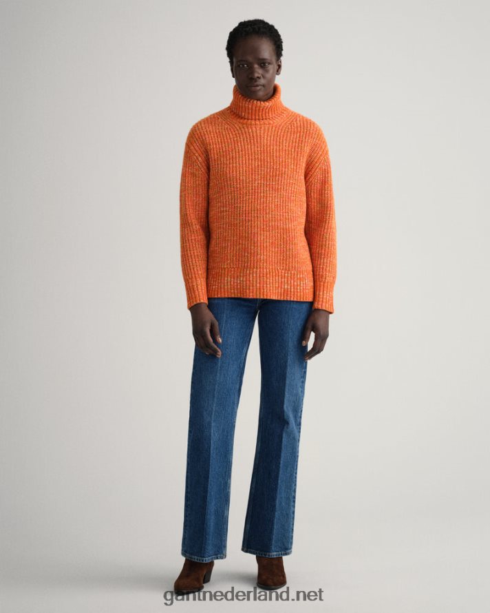GANT vrouwen gouden sinaasappel veelkleurige coltrui R48460654