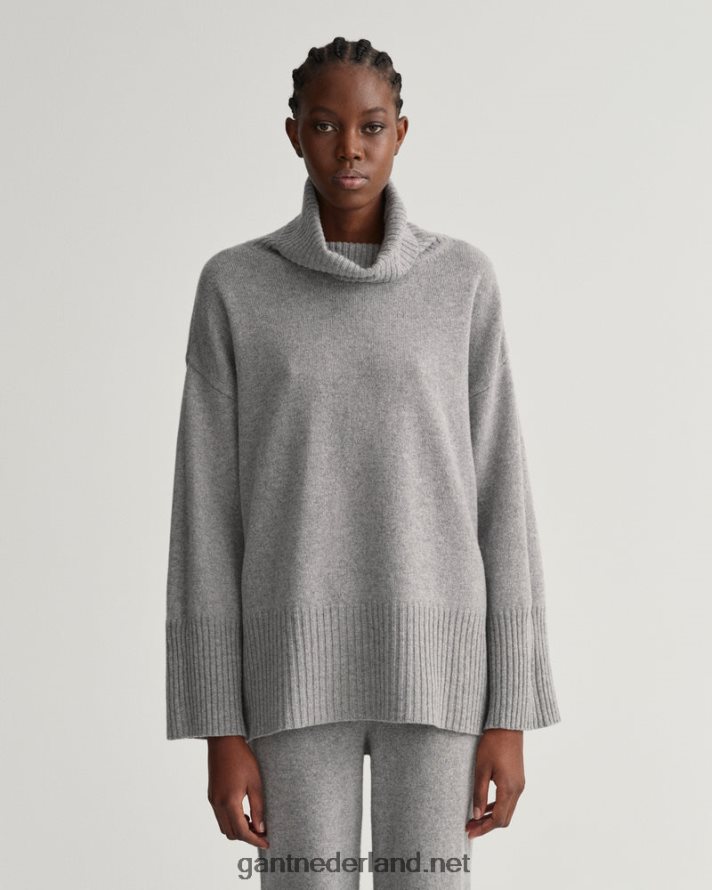 GANT vrouwen grijs gemêleerd lounge coltrui R48460677