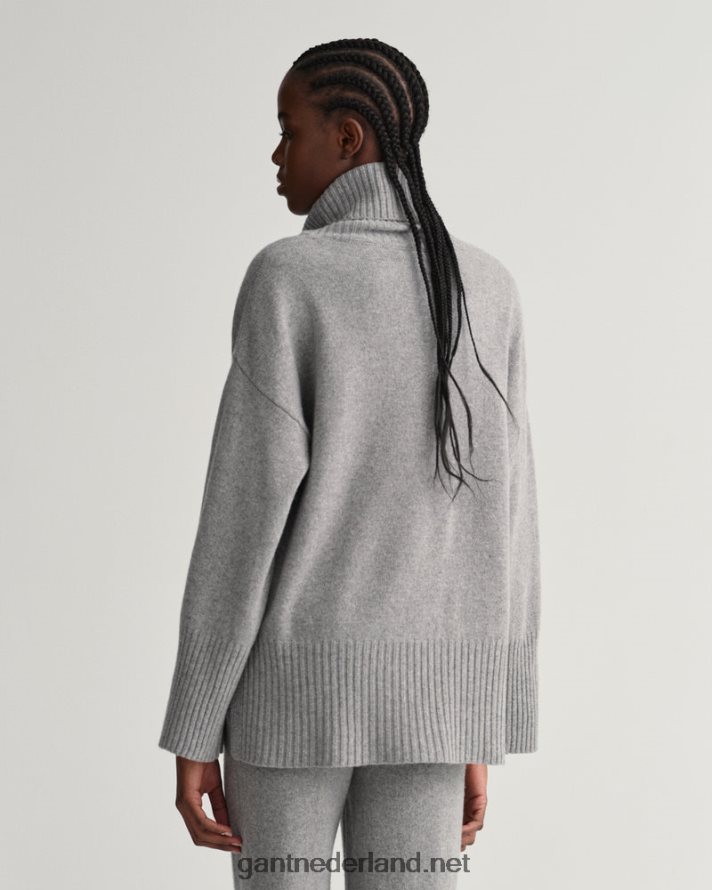 GANT vrouwen grijs gemêleerd lounge coltrui R48460677