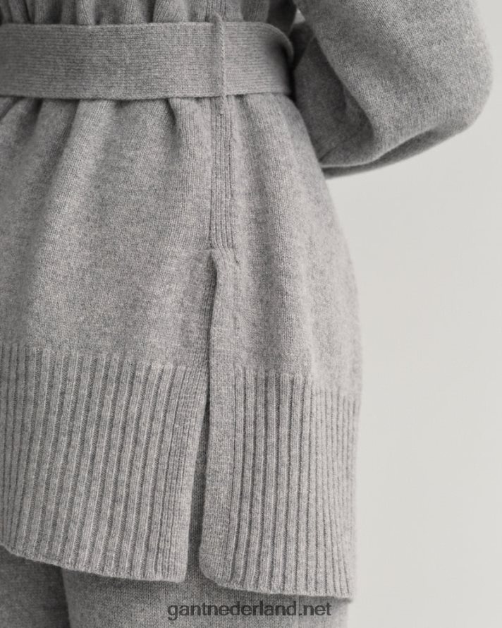 GANT vrouwen grijs gemêleerd lounge wikkel vest R48460696