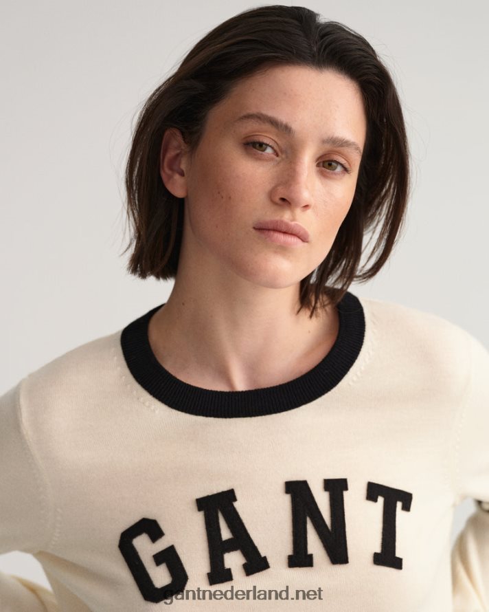 GANT vrouwen linnen collegiale trui met ronde hals R48460672