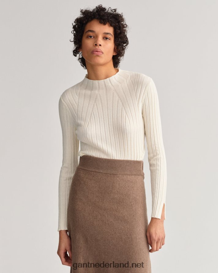 GANT vrouwen room geribbelde gebreide top R48460671