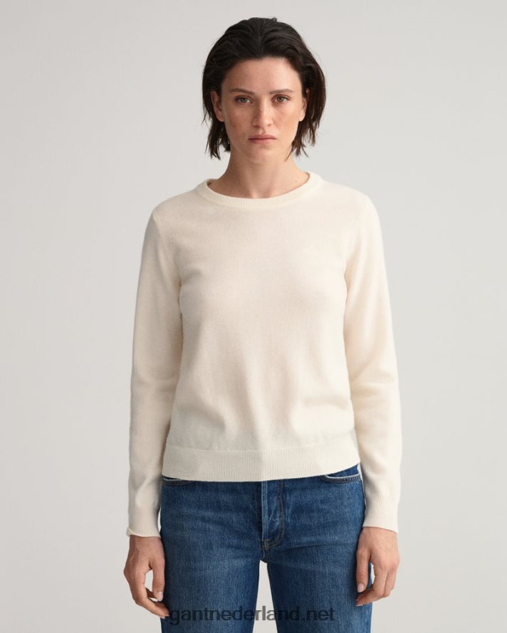 GANT vrouwen room superfijne lamswollen trui met ronde hals R48460694