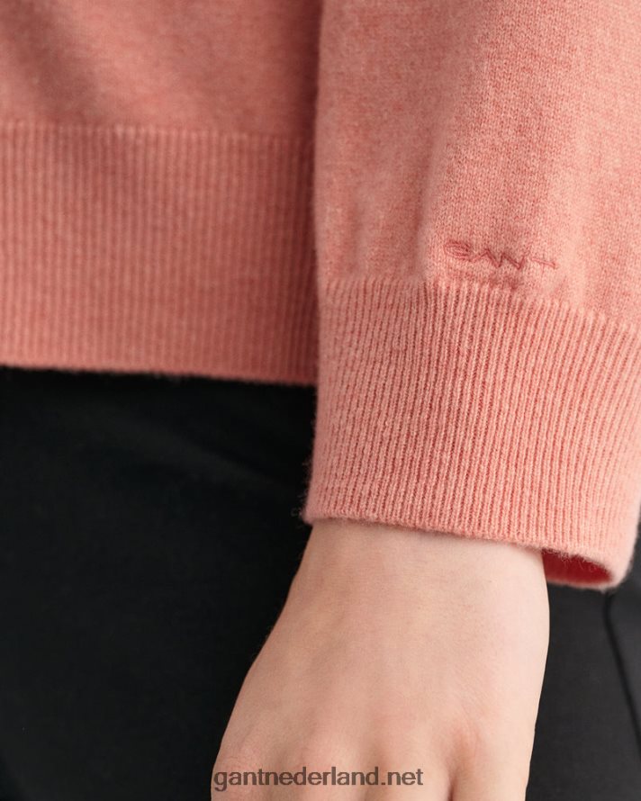 GANT vrouwen terracotta roze super fijn lamswollen vest R48460684