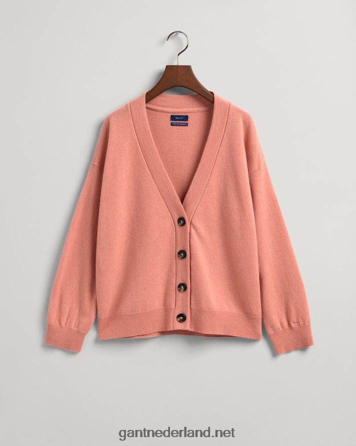 GANT vrouwen terracotta roze super fijn lamswollen vest R48460684