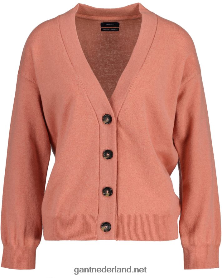 GANT vrouwen terracotta roze super fijn lamswollen vest R48460684