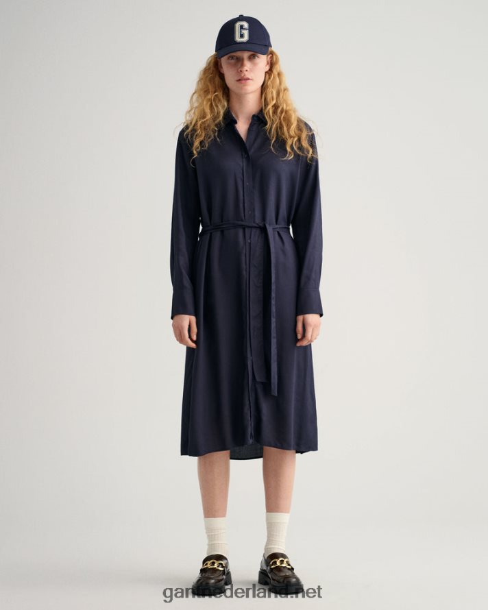 GANT vrouwen avond blauw a-lijn hemdjurk R48460646