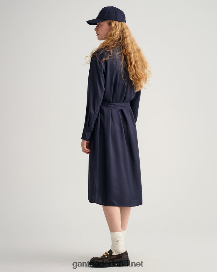 GANT vrouwen avond blauw a-lijn hemdjurk R48460646
