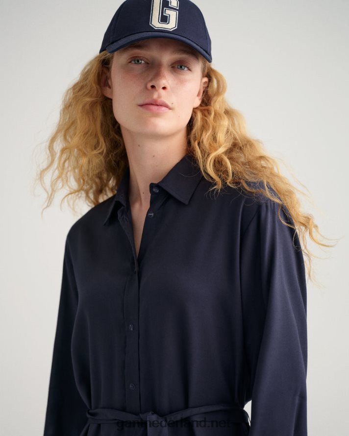 GANT vrouwen avond blauw a-lijn hemdjurk R48460646