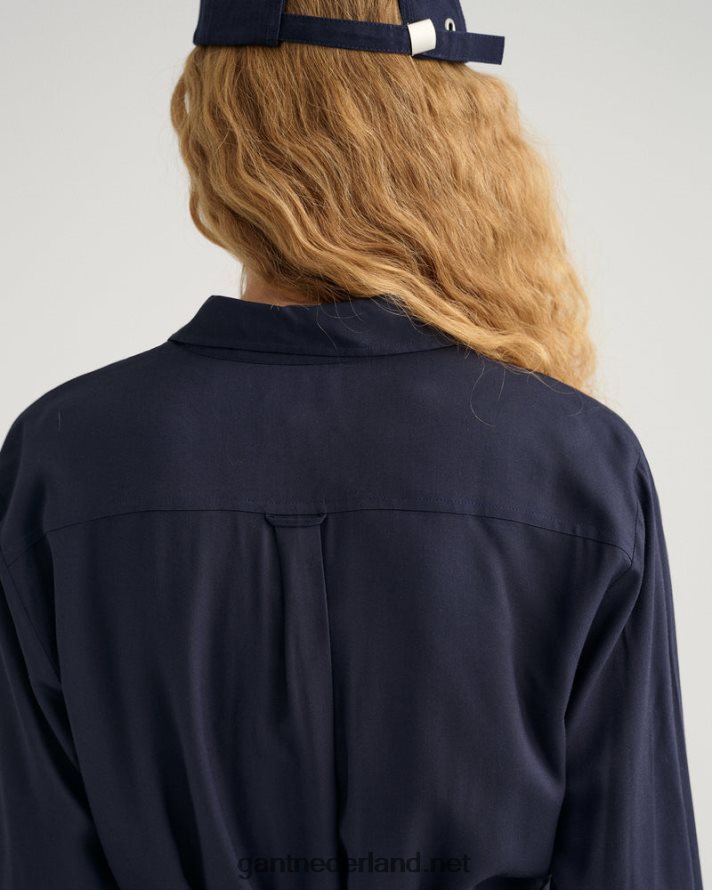 GANT vrouwen avond blauw a-lijn hemdjurk R48460646