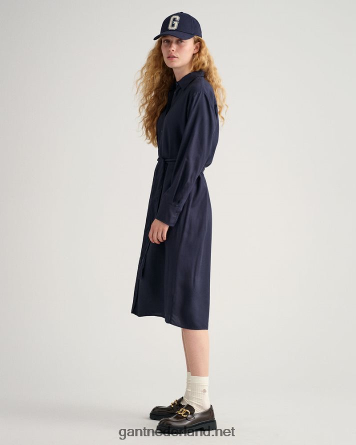 GANT vrouwen avond blauw a-lijn hemdjurk R48460646