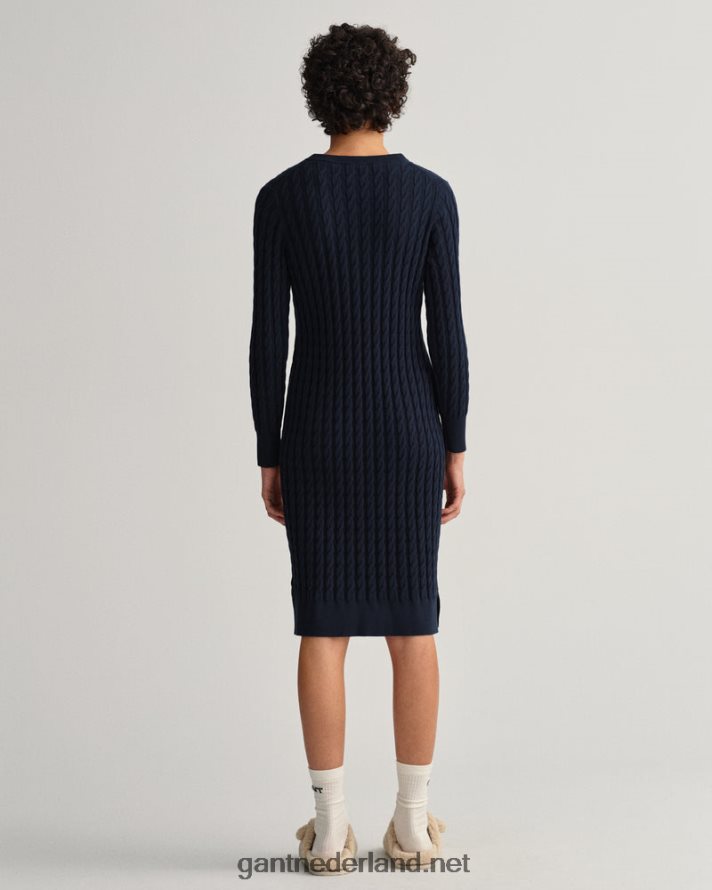 GANT vrouwen avond blauw gedraaide kabel jurk R48460645