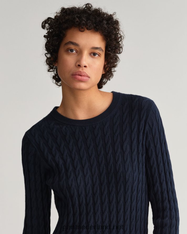 GANT vrouwen avond blauw gedraaide kabel jurk R48460645