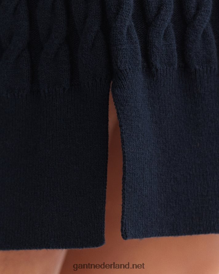 GANT vrouwen avond blauw gedraaide kabel jurk R48460645