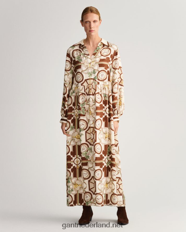 GANT vrouwen linnen Amerikaanse luxe maxi-jurk R48460647