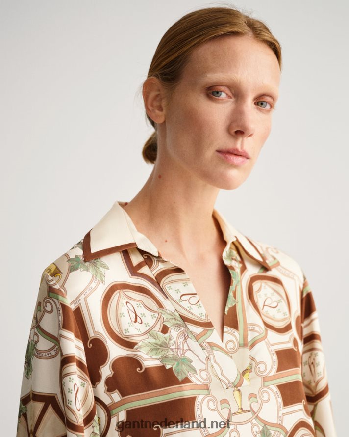 GANT vrouwen linnen Amerikaanse luxe maxi-jurk R48460647