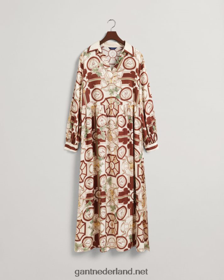 GANT vrouwen linnen Amerikaanse luxe maxi-jurk R48460647