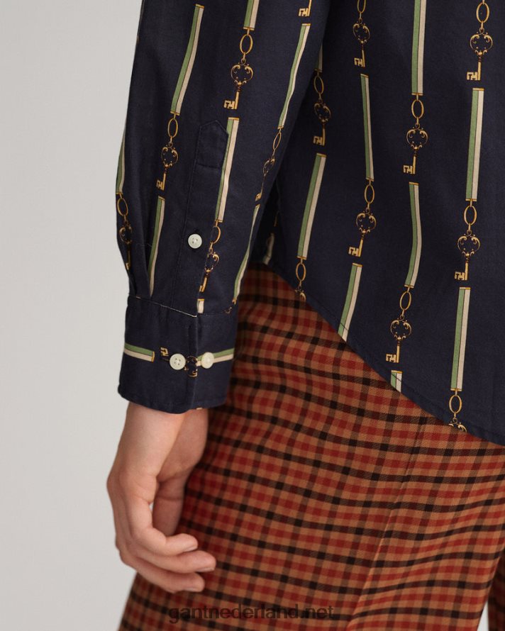 GANT vrouwen avond blauw Regular fit Amerikaans luxe katoenen voile overhemd R48460590