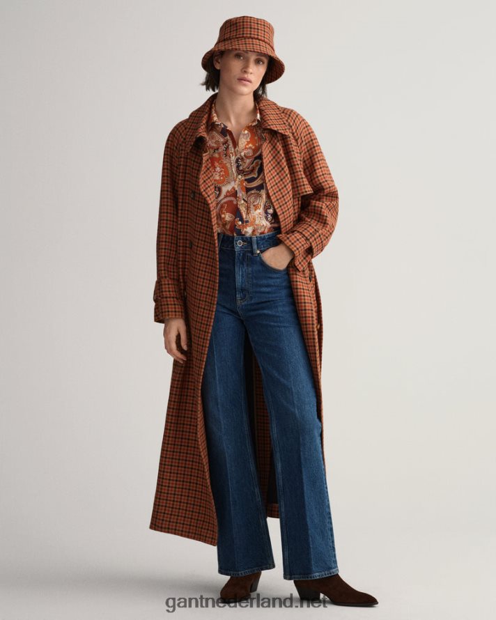 GANT vrouwen gouden sinaasappel regular fit overhemd van paisleykatoenzijde R48460580