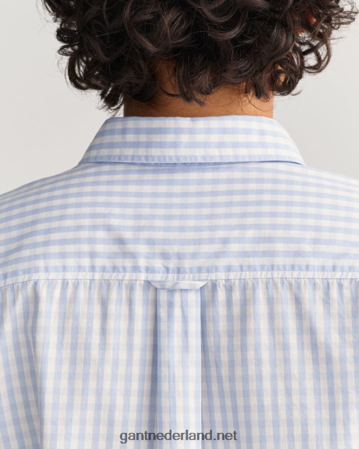 GANT vrouwen hampton blauw overhemd van popeline met normale pasvorm R48460597