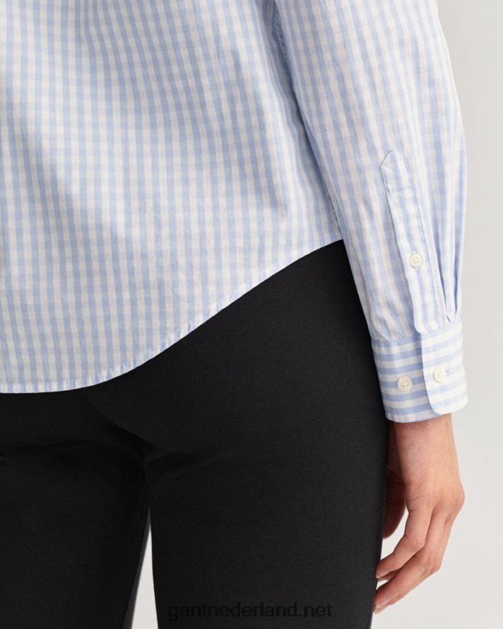 GANT vrouwen hampton blauw overhemd van popeline met normale pasvorm R48460597