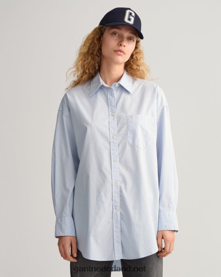GANT vrouwen hampton blauw oversized oxford-overhemd R48460582