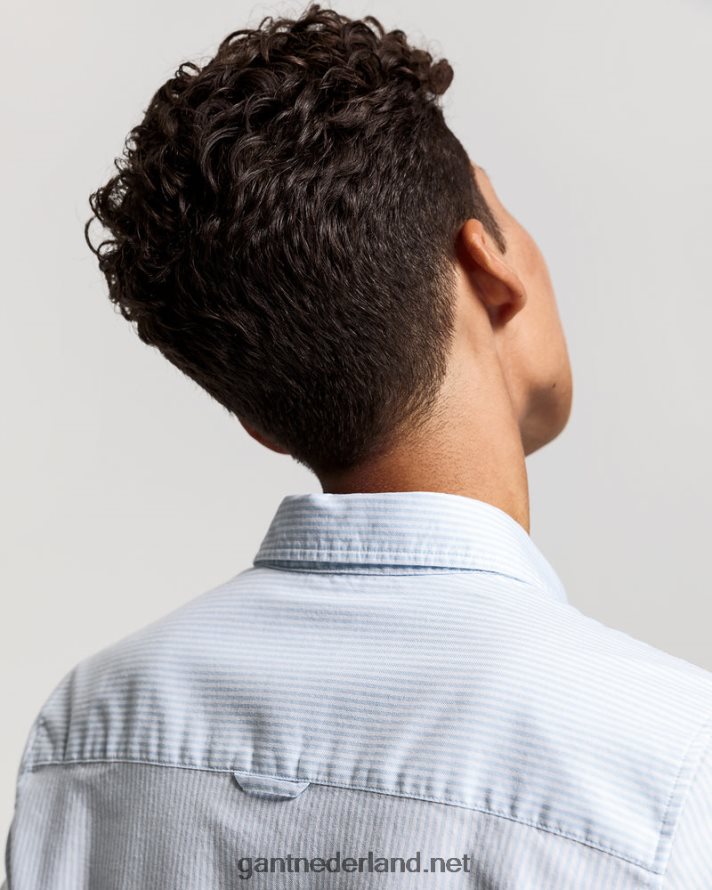 GANT vrouwen lichtblauw banker strepen stretch oxford overhemd R48460593