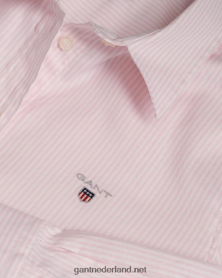 GANT vrouwen lichtroze banker strepen stretch oxford overhemd R48460596