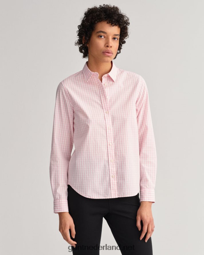 GANT vrouwen preppy roze overhemd van popeline met normale pasvorm R48460592