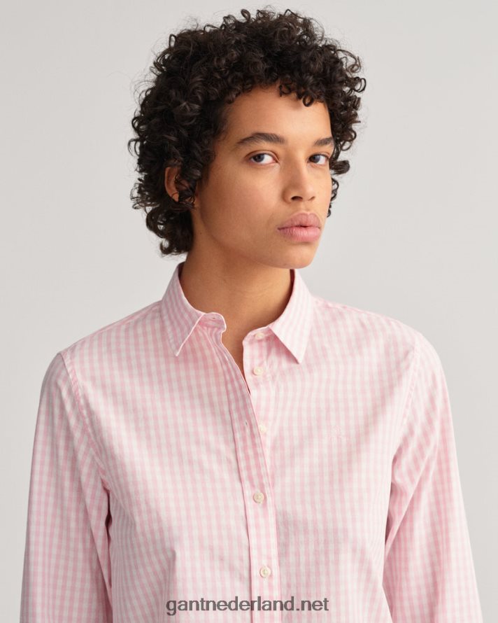 GANT vrouwen preppy roze overhemd van popeline met normale pasvorm R48460592