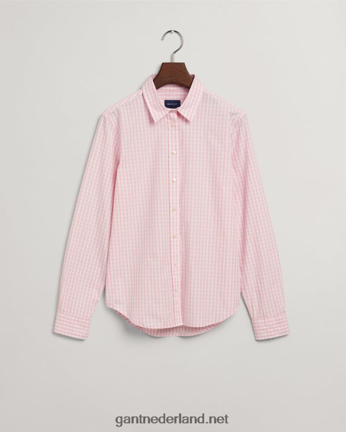 GANT vrouwen preppy roze overhemd van popeline met normale pasvorm R48460592