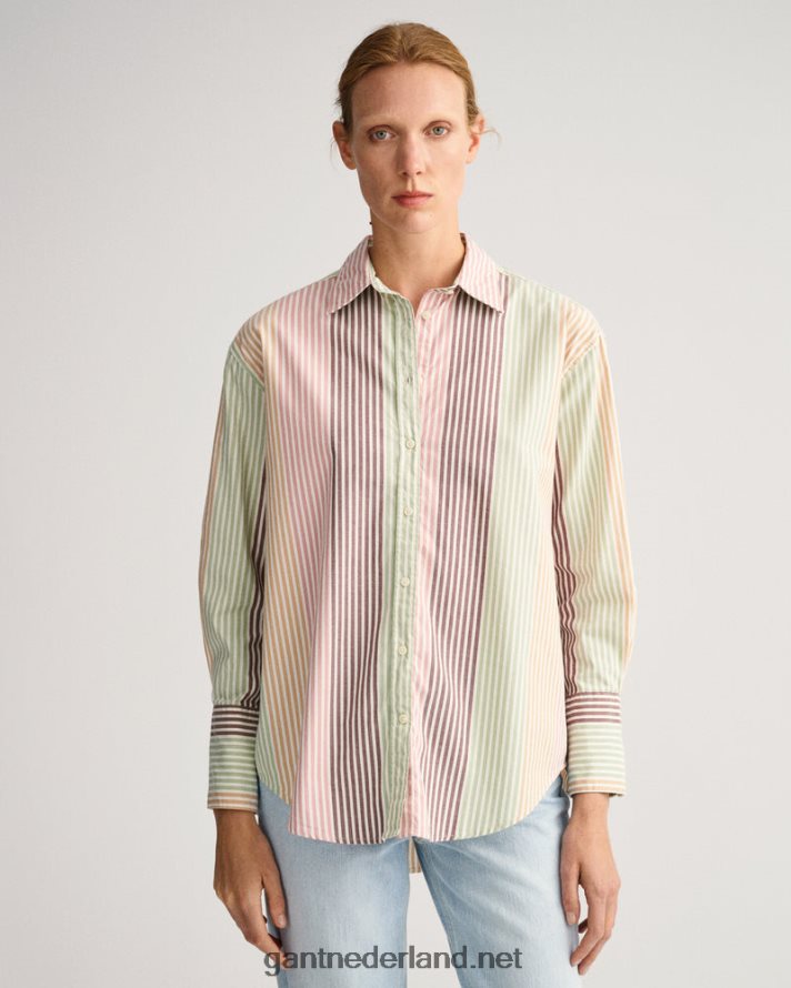 GANT vrouwen veelkleurig relaxed fit overhemd met meerdere strepen R48460589