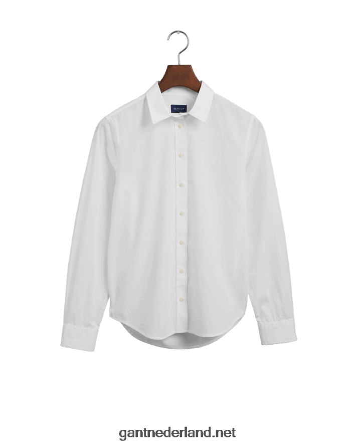 GANT vrouwen wit overhemd van popeline met normale pasvorm R48460594