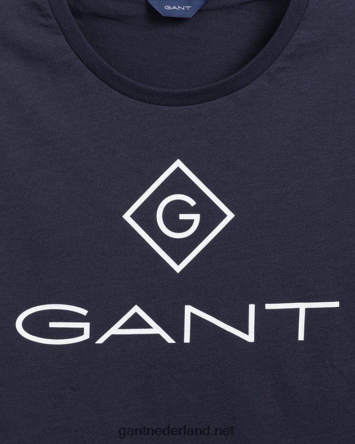 GANT vrouwen avond blauw T-shirt met lange mouwen en logo R48460641