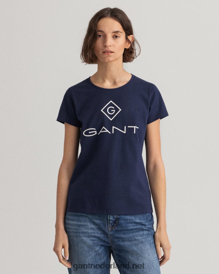GANT vrouwen avond blauw T-shirt met logo R48460621