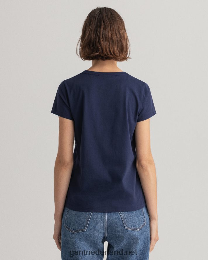GANT vrouwen avond blauw T-shirt met logo R48460621