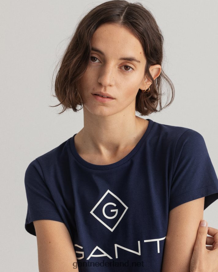 GANT vrouwen avond blauw T-shirt met logo R48460621