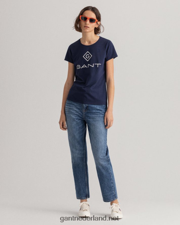 GANT vrouwen avond blauw T-shirt met logo R48460621