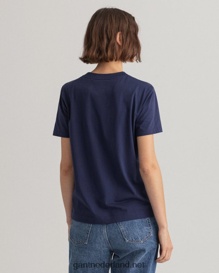 GANT vrouwen avond blauw archief schild t-shirt R48460612