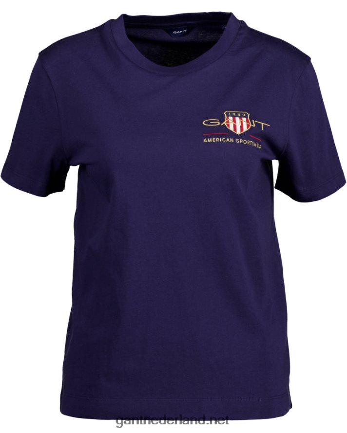 GANT vrouwen avond blauw archief schild t-shirt R48460612