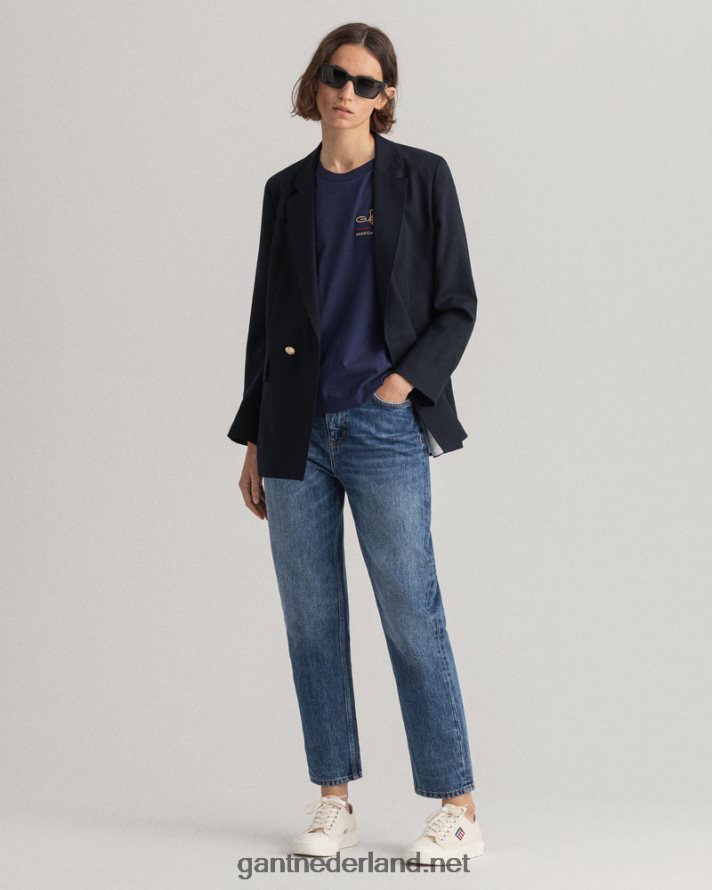 GANT vrouwen avond blauw archief schild t-shirt R48460612