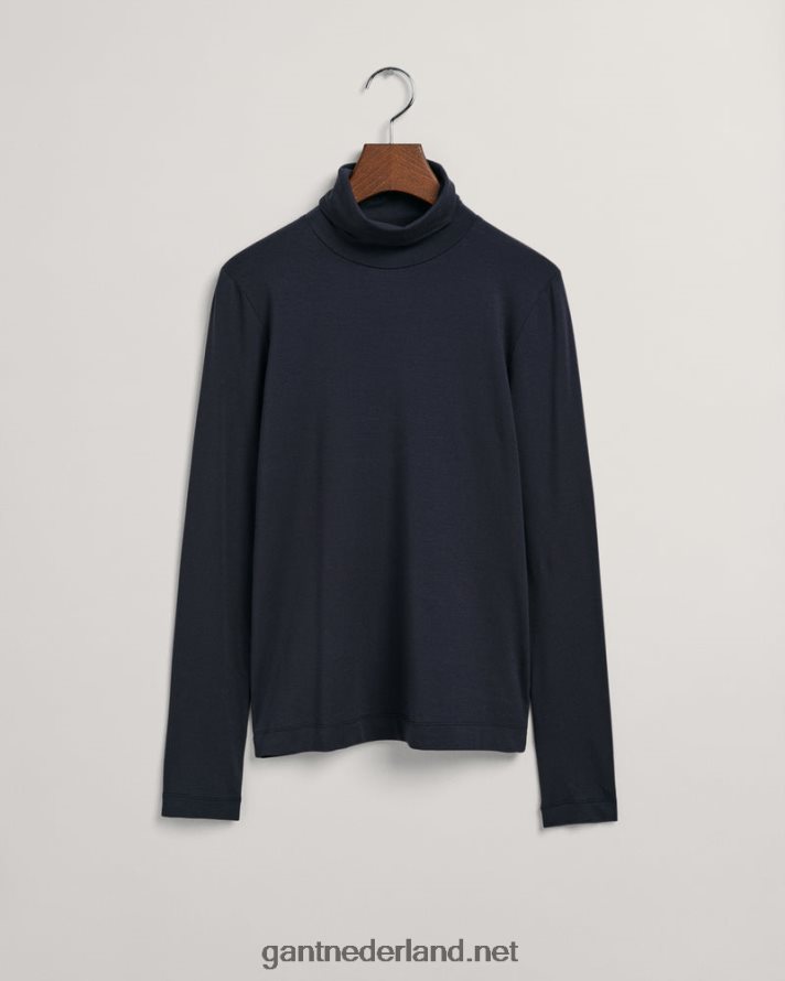 GANT vrouwen avond blauw jersey coltrui met lange mouwen R48460637